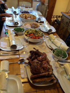 The amazing spread cooked by my brother-in-law James, who is an amazing chef. It's always a treat to be served at his dinner table.